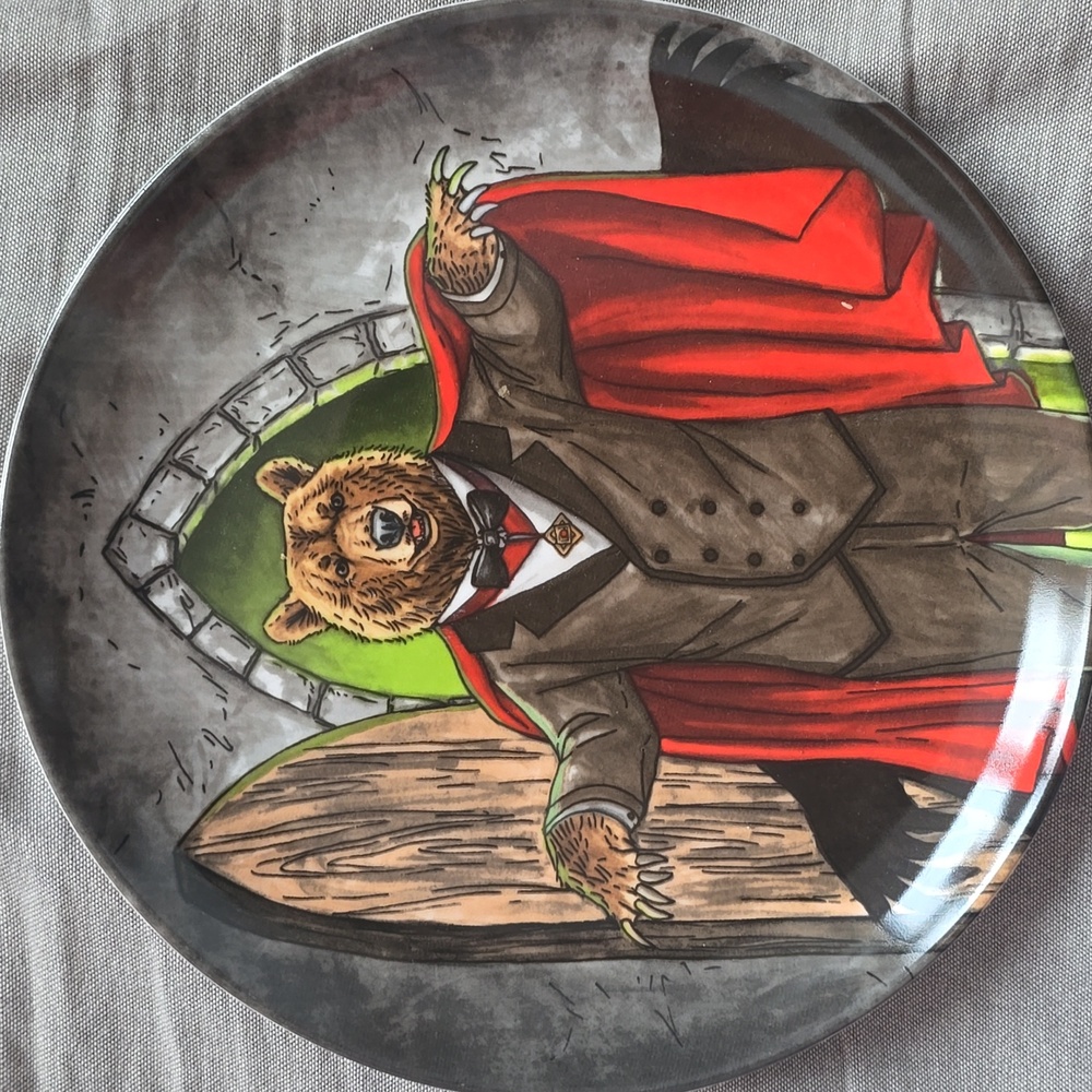 ❤️BUY 5 GET 3 FREE West Elm Dapper Animal Halloween Salad Plate,Retail $14.00 US - Picture 4 of 11